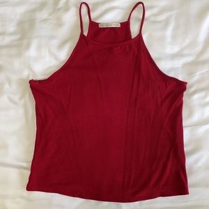 Active USA Red Halter Tank Top